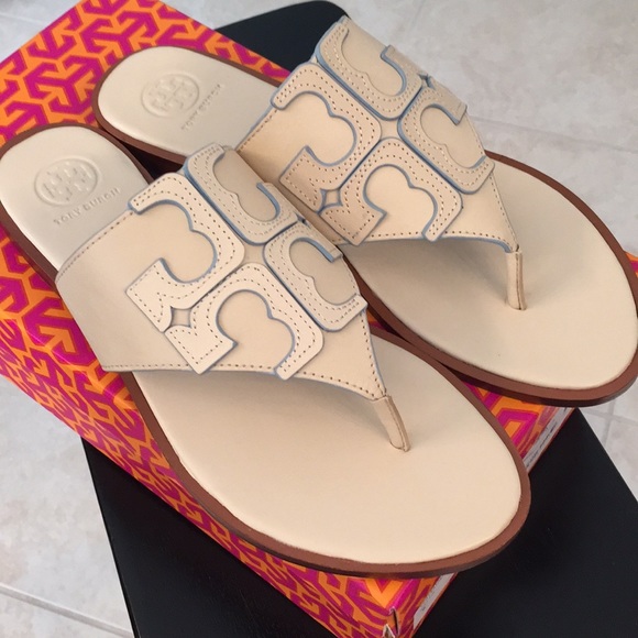 🆕Tory Burch Jamie Full Logo Sandal Dulce De Leche - Picture 3 of 8